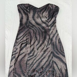 Va Va Voom Black and Silver Sequin Mini Dress